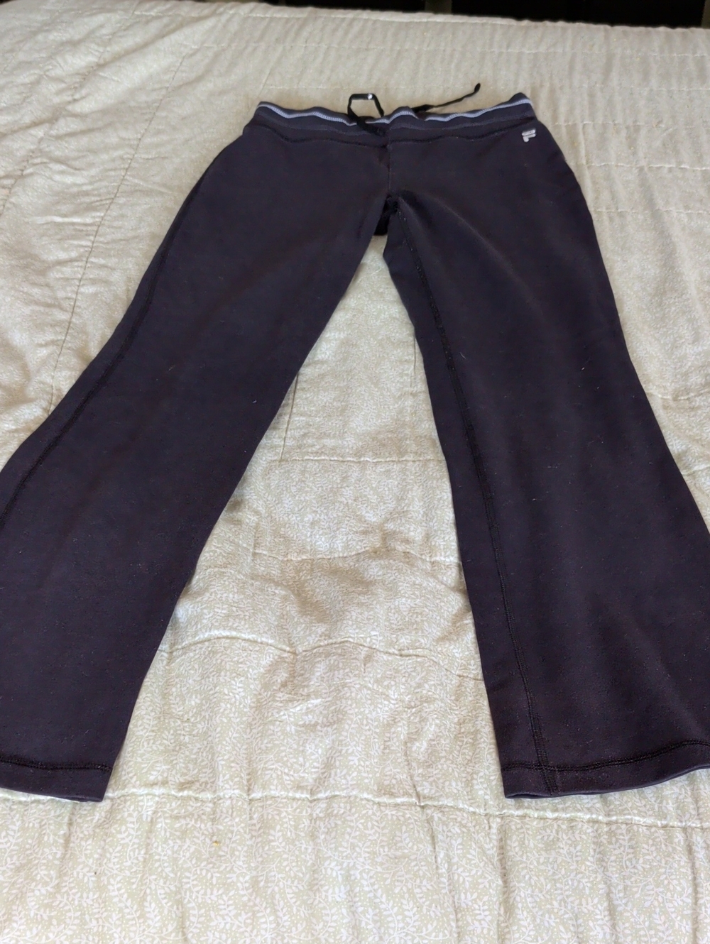 Fila Kids Black Slim Sweatpants with Contrast Waistband